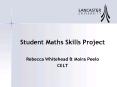 Student Maths Skills Project PowerPoint PPT Presentation