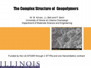 W' M' Kriven, J'L Bell and P' Sarin