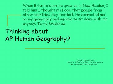 Thinking about AP Human Geography