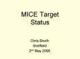 MICE Target Status PowerPoint PPT Presentation