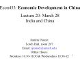 Econ455: Economic Development in China Lecture 20: March 28 India and China PowerPoint PPT Presentation