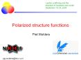 Polarized structure functions PowerPoint PPT Presentation