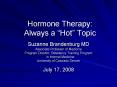 Hormone Therapy: Always a Hot Topic PowerPoint PPT Presentation