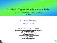 Chiralodd fragmentation functions at Belle