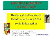 MATRIX ELEMENTS LATTICE 2001