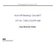 KickOff Meeting One BAT KTI Nr' 7085'2 DCPPNM