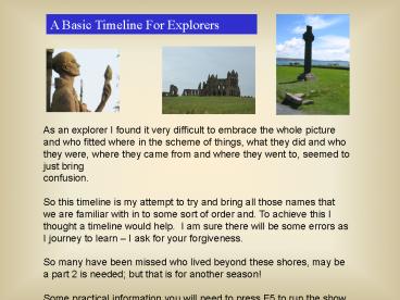 A Basic Timeline For Explorers
