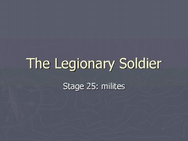 The Legionary Soldier