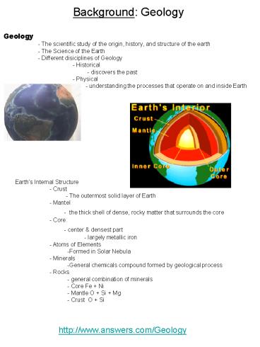 Geology - The scientific study of the origin, history, and structure of ...