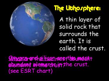 The Lithosphere: