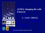 ALMA: Imaging the cold Universe