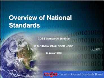 Overview of National Standards