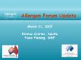 Allergen Forum Update