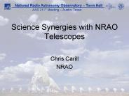 Science Synergies with NRAO Telescopes