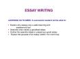 ESSAY WRITING PowerPoint PPT Presentation