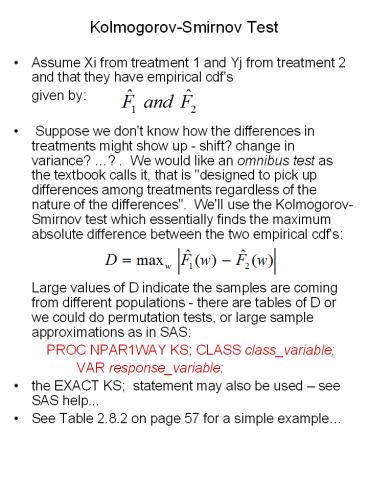 KolmogorovSmirnov Test