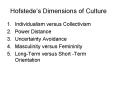 Hofstedes Dimensions of Culture PowerPoint PPT Presentation