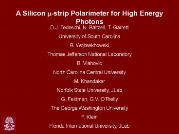 PowerPoint Presentation Pair Polarimeter