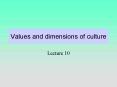 Values and dimensions of culture PowerPoint PPT Presentation
