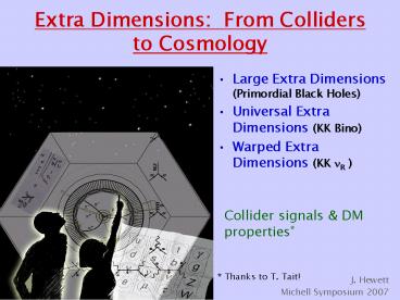 Extra Dimensions: From Colliders to Cosmology