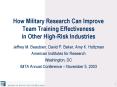How Military Research Can Improve Team Training Effectiveness in Other HighRisk Industries PowerPoint PPT Presentation