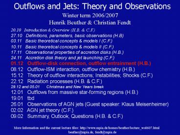 Outflows and Jets: Theory and Observations