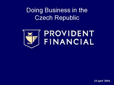 Doing Business in the Czech Republic