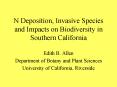 N Deposition, Invasive Species and Impacts on Biodiversity in Southern California PowerPoint PPT Presentation