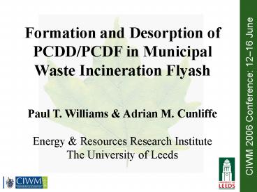 CIWM 2006 Conference: 1216 June