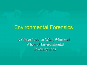 Environmental Forensics