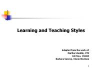 Learning and Teaching Styles