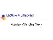 Lecture 4 Sampling