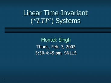 Linear Time-Invariant (