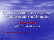 Constraining UHECR source spectrum from observations in GZK regime