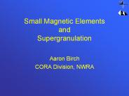 Small Magnetic Elements and Supergranulation