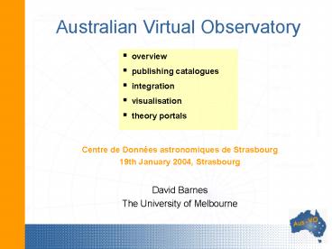 Australian Virtual Observatory