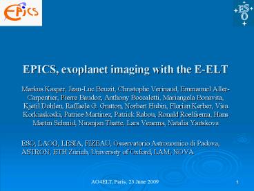 EPICS, exoplanet imaging with the EELT