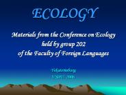 ECOLOGY