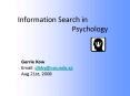 Information Search in Psychology PowerPoint PPT Presentation