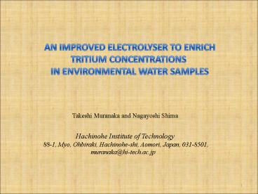 Takeshi Muranaka and Nagayoshi Shima