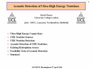 Acoustic Detection of UltraHigh Energy Neutrinos