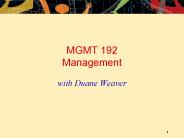 MGMT 192 Management