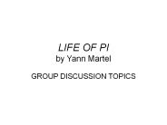 LIFE OF PI by Yann Martel