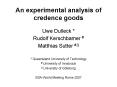An experimental analysis of credence goods PowerPoint PPT Presentation