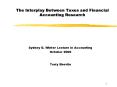 The Interplay Between Taxes and Financial Accounting Research PowerPoint PPT Presentation