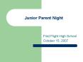 Junior Parent Night PowerPoint PPT Presentation