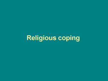 Religious coping