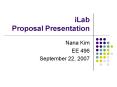 iLab Proposal Presentation PowerPoint PPT Presentation