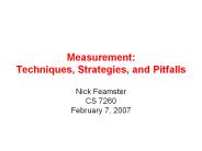 Measurement: Techniques, Strategies, and Pitfalls