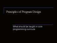 Principles of Program Design